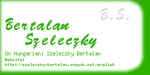 bertalan szeleczky business card